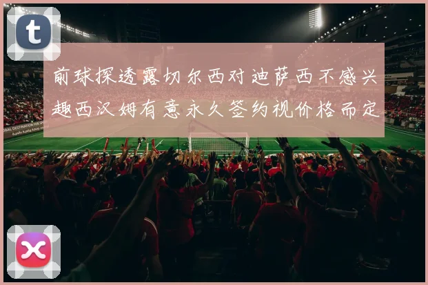 前球探透露切尔西对迪萨西不感兴趣西汉姆有意永久签约视价格而定